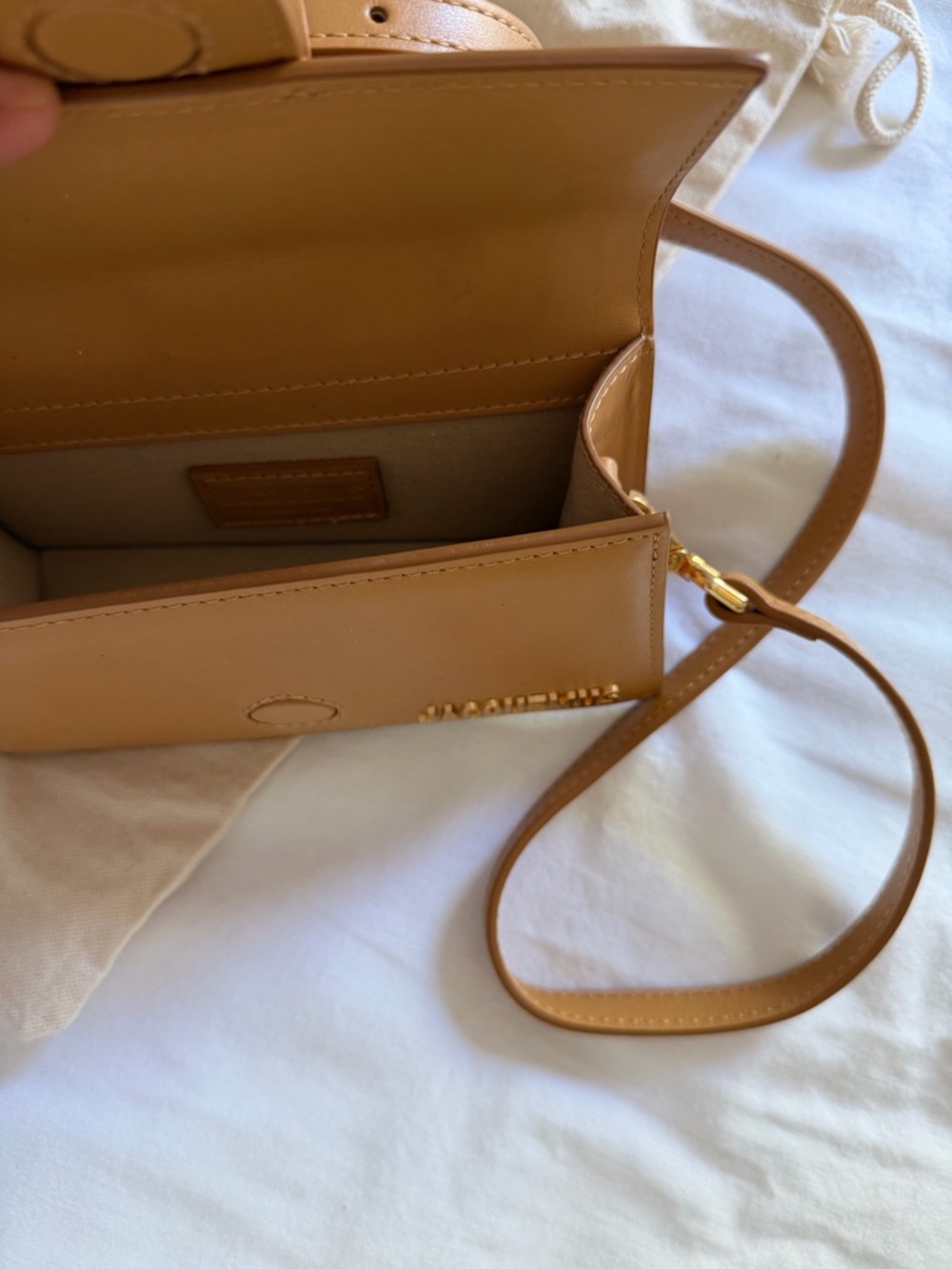 Jacquemus Brown Le Chiquito Nano Shoulder Bag with Gold Logo - Picture 2 of 5